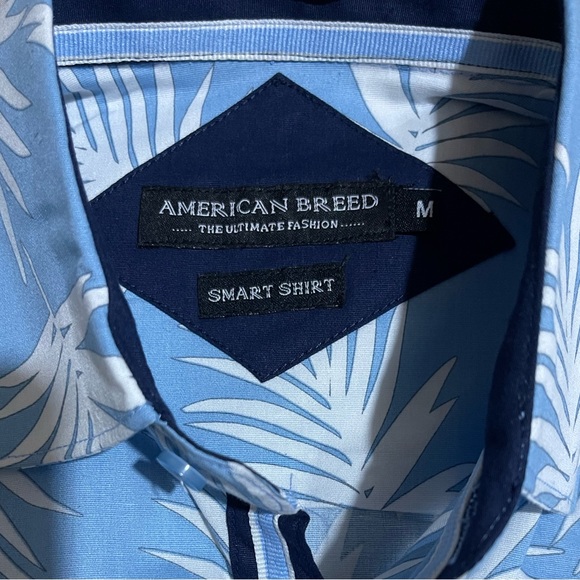 Button-up shirt American Breed blue and white - Picture 3 of 3